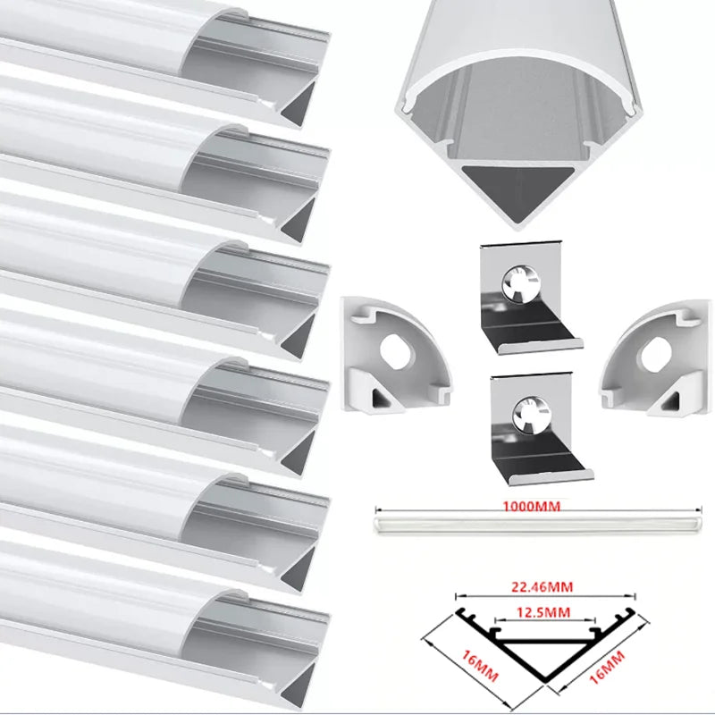 For 5630 573LED Strip Lights 1M v-shaped Aluminum Channel Kit Is
