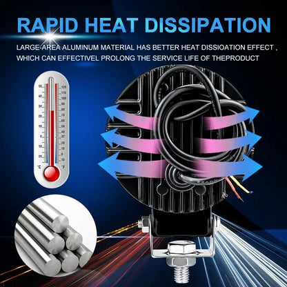 12V 24V Red Blue Yellow Work Round Angel Eyes