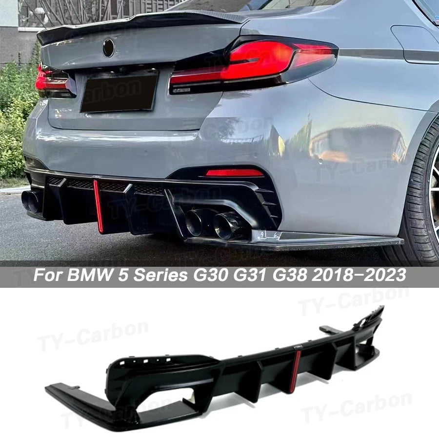 For BMW G30 G38 M Sport Bright Black 3PCS Rear Bumper Diffuser