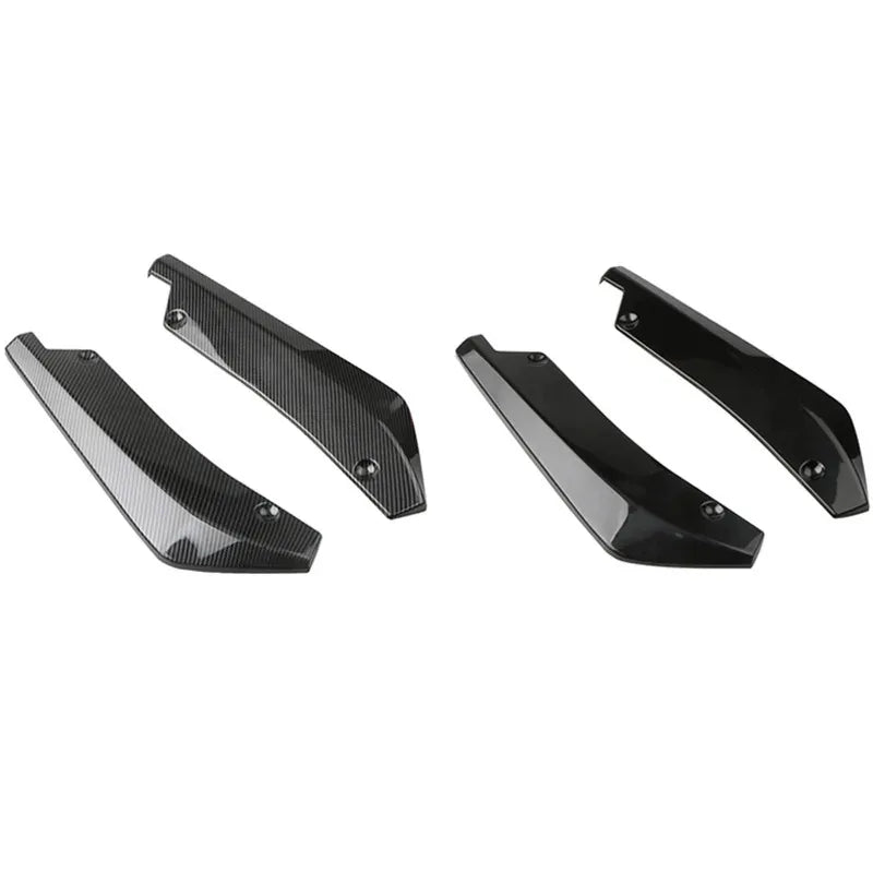 Rear Bumper Split Side Spoiler Canards Corner Black Carbon