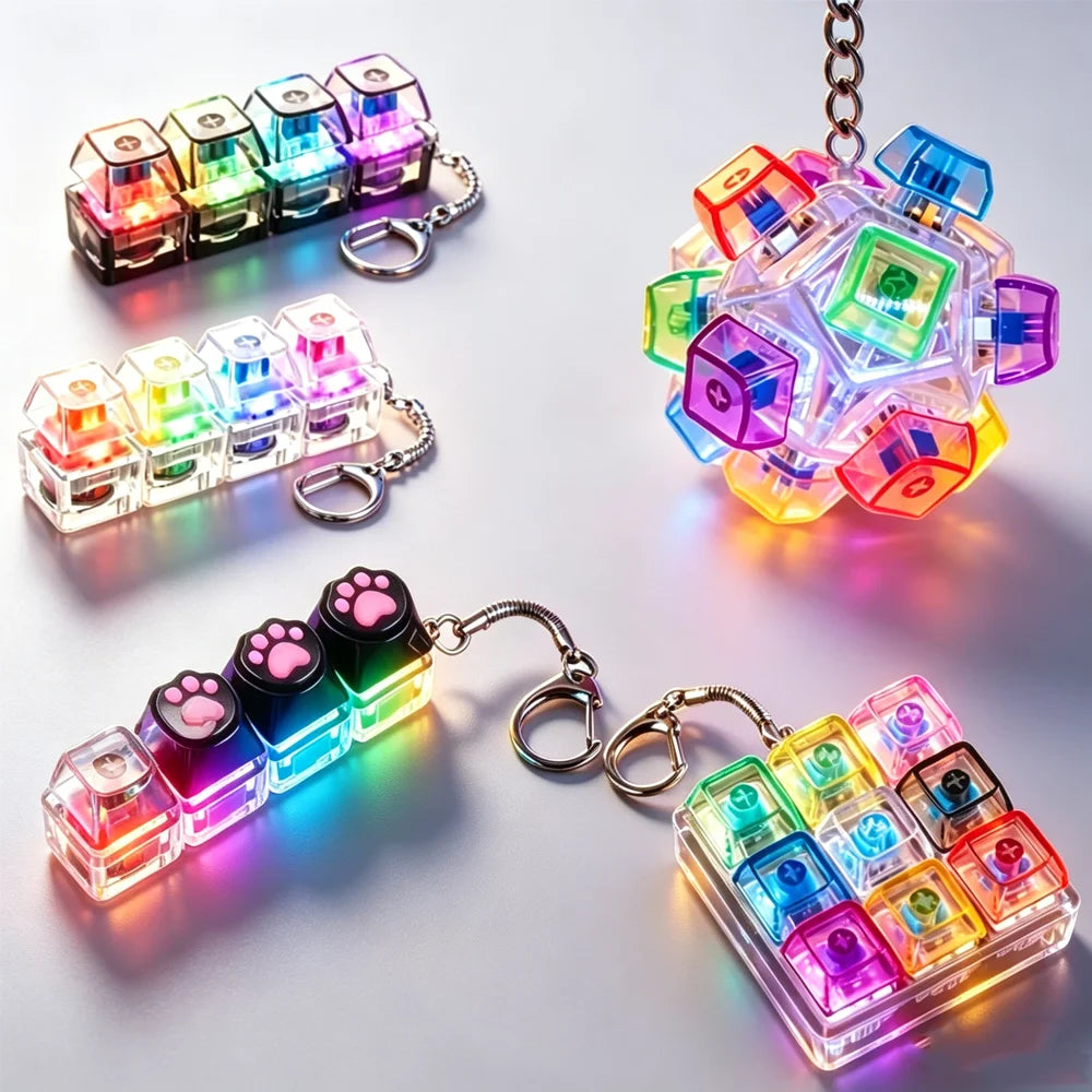 For Stress Relief Keyboard Keychain Fidget Keyboard Keychain
