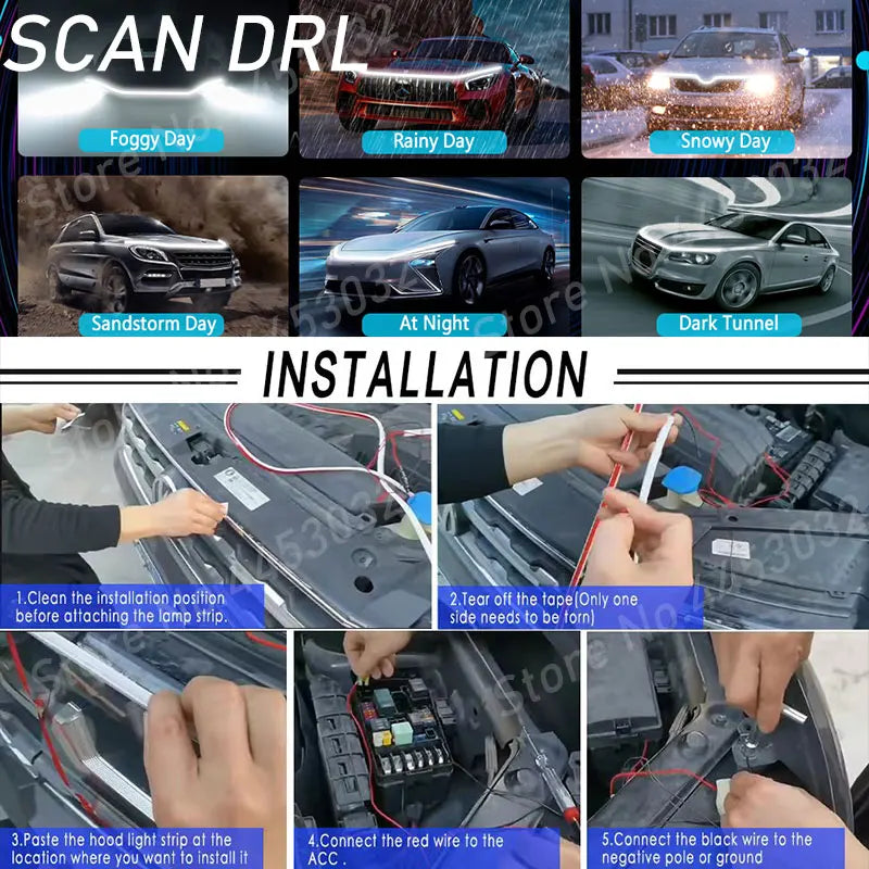 For Ford F150 Raptor Ranger 2015-2019 Drl Headlight Scan