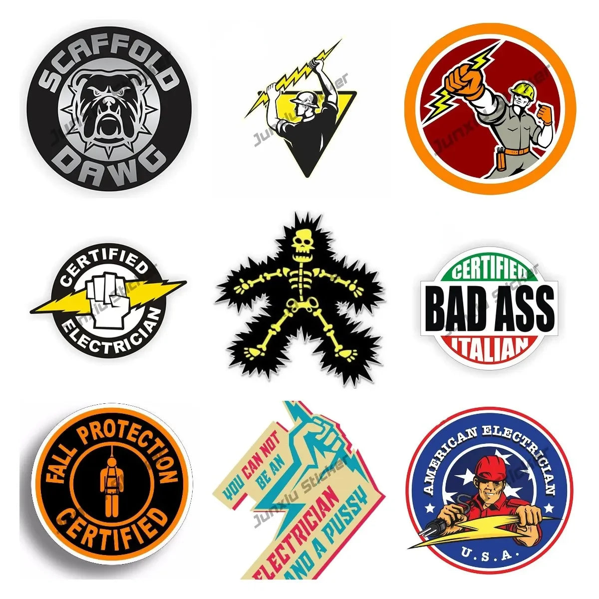 Creative Stickers Hard Hat Helmet Toolbox Safety Warning Sticker