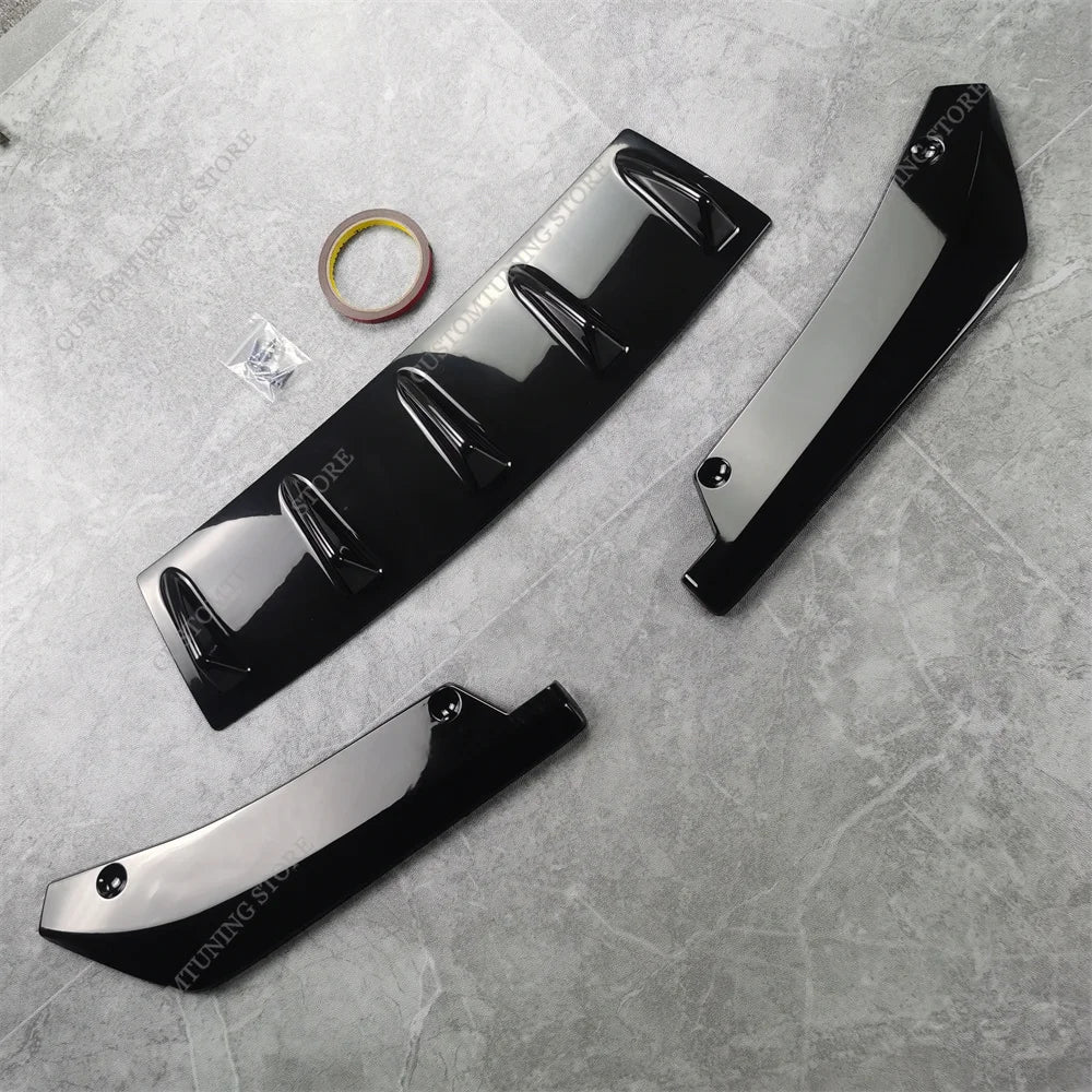 For BMW E90 E91 3 Series Rear Bumper Diffuser Side Splitter 316D