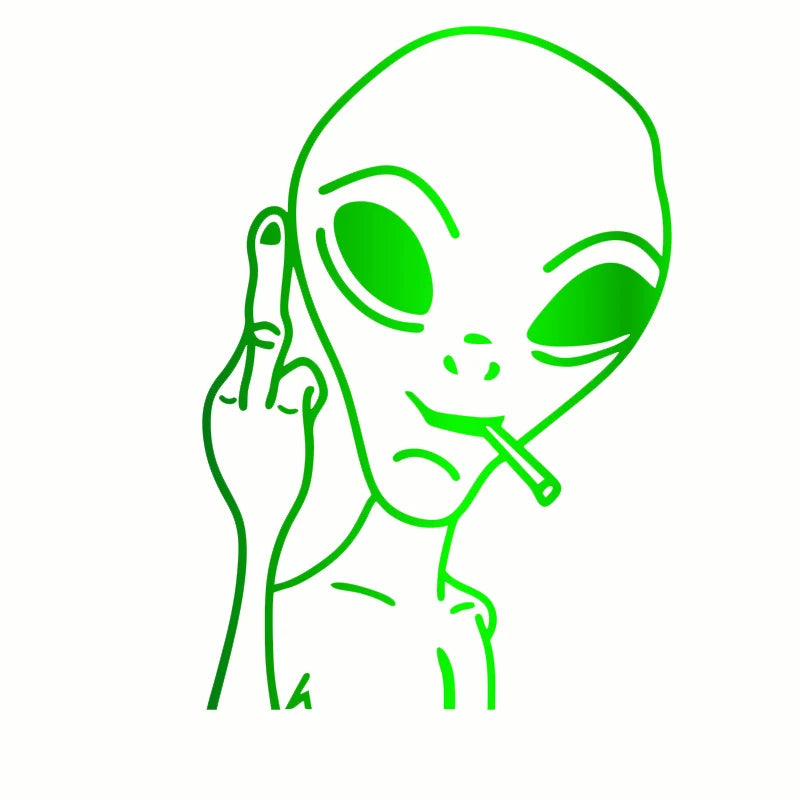 Hungmieh Stickers Funny Alien Personality Ufo Decals Laser Vinyl