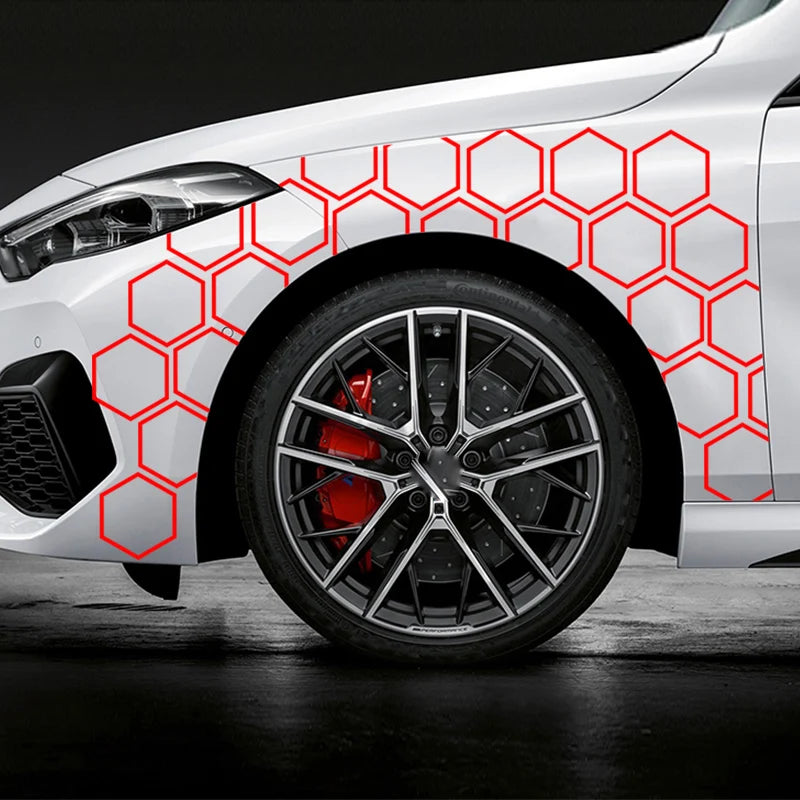 6PCS Honeycomb Stickers Sport Side Door Personalized Automobile