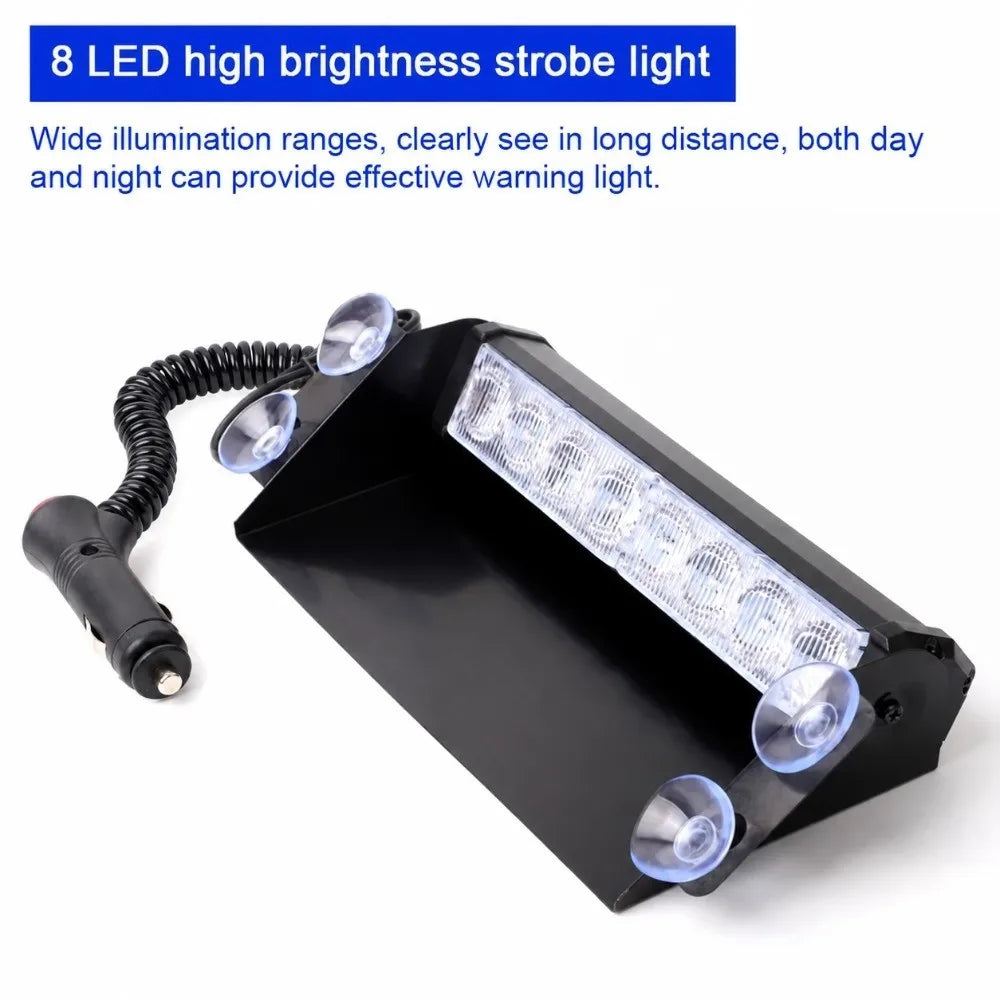Strobe Suction Cup Mount Flashing Modes Warning Design Blue