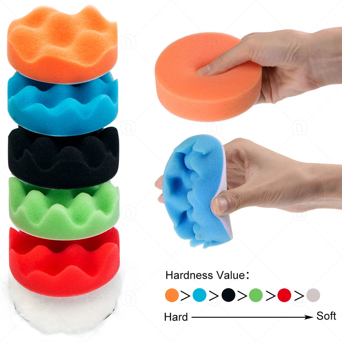 Waxing Sponge Pad Polishing Kit Detailing Sandpaper Buffing