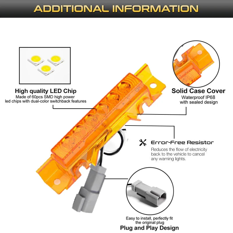 For 2004 Vn 2003-2020 Vnl Semi-Truck 5PC Cab Roof Marker Running