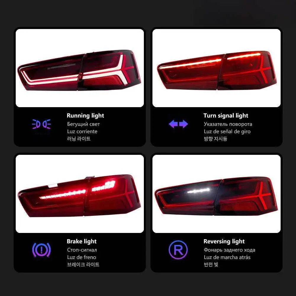 For Audi A6 C7 2012-2015 LED Taillights Dynamic Turn Signal