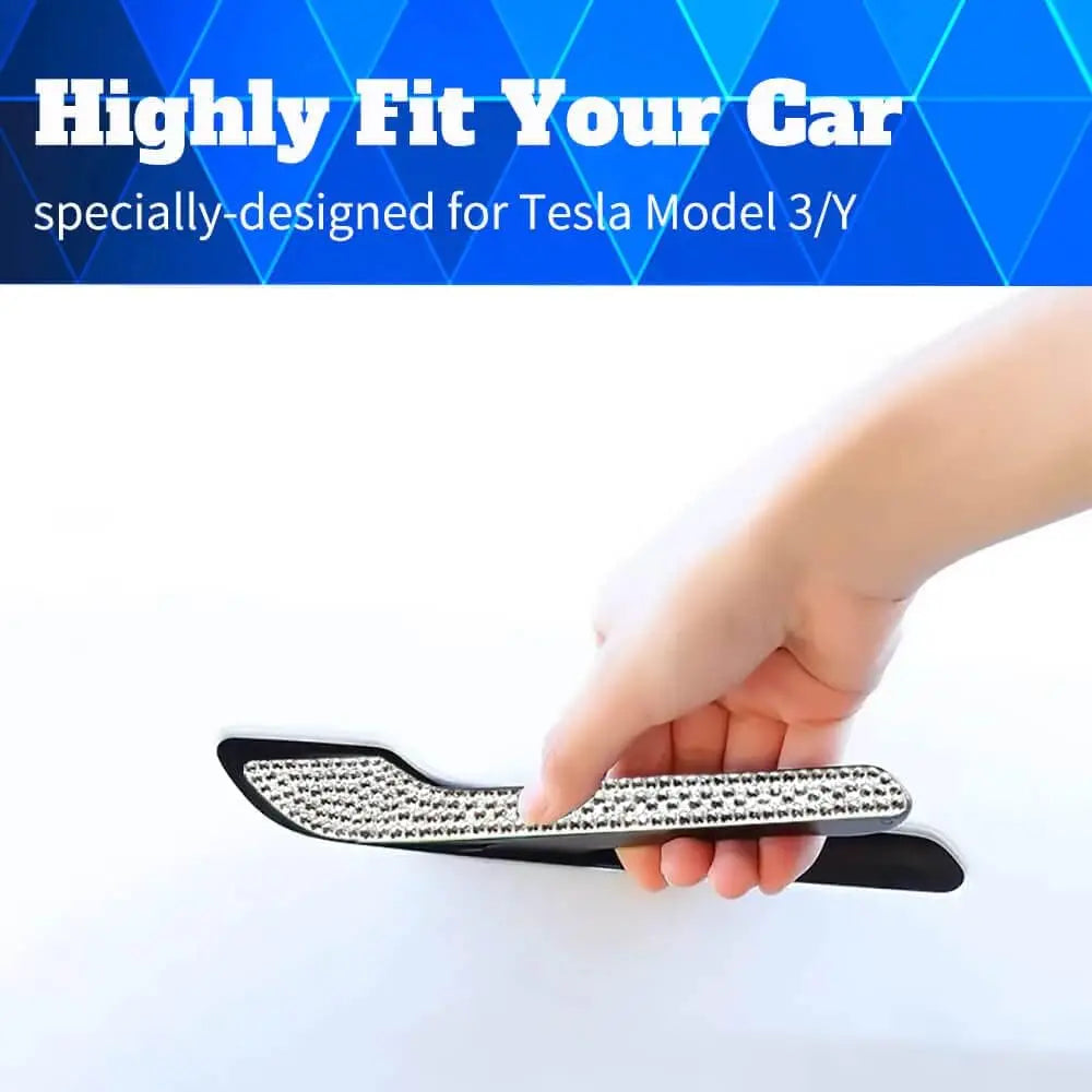 For Tesla Model 3 Exterior Ornament 4PCS Bling Rhinestone Door