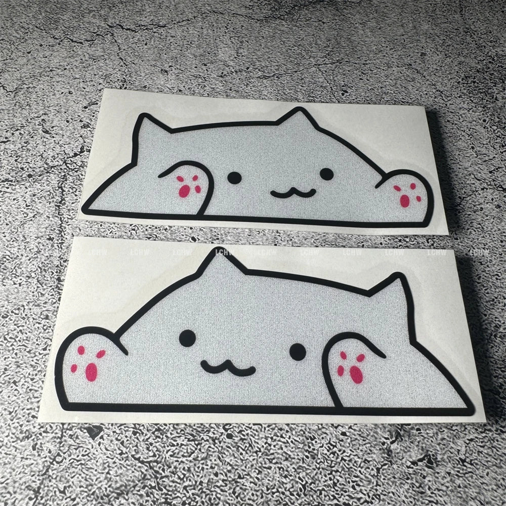 For Drumming Bongo Decal Motor Auto Animal Cute Peeping Cat