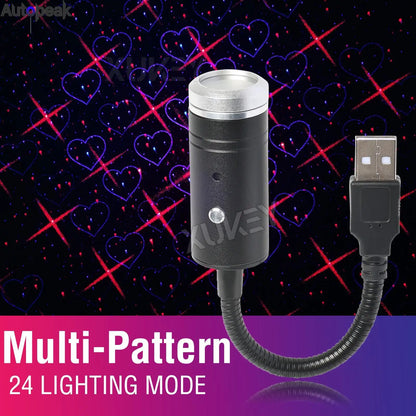 USB Star Projector Night Colors 24 Lighting Modes Sound
