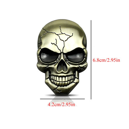 3D Metal Devil Skull Emblem Sticker Chrome Badge Bumper