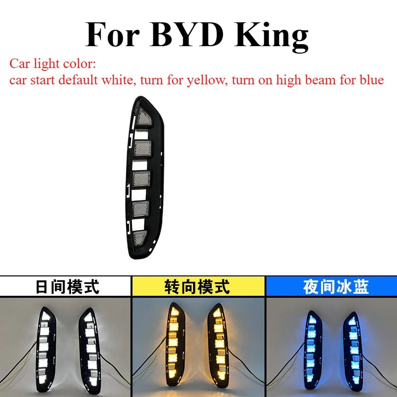 For BYD King 2022-2026 Plug-Play LED Drl Fog W Sequential Turn