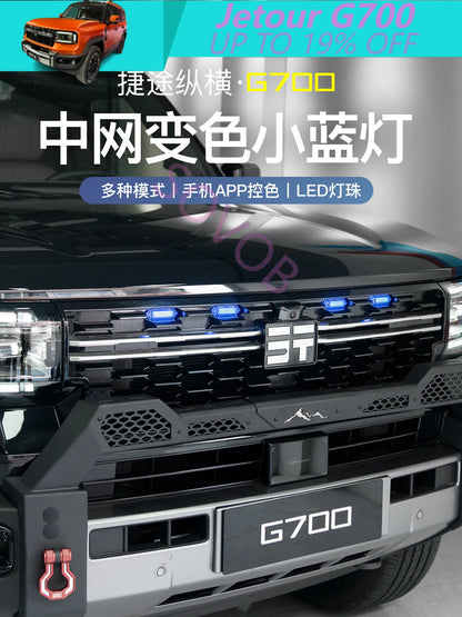 For Jetour G700 Front Bumper Grille Kit Warning Lighting