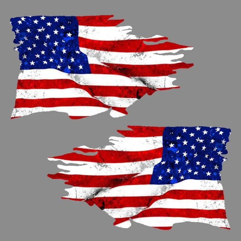 Usa Tattered Flag Stickers Rearview Mirror Sticker Pack Mirrored