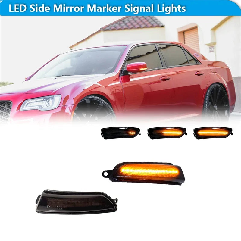 For Chrysler 300 Sequential Amber LED Front Side View Mirror