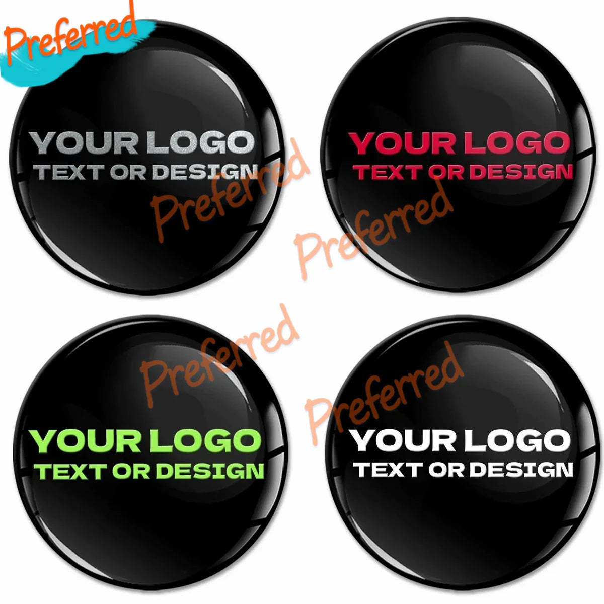 3D Silicone Sticker Personalized Name Logo Doming Rectangle