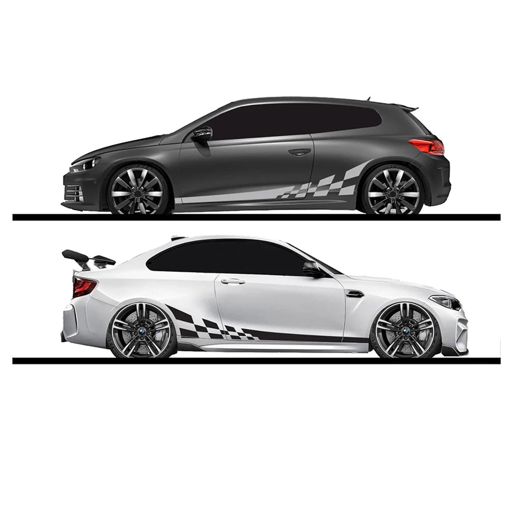 For Auto Body Hood Universal Fit 2PCS Vinyl Wrap Film Racing