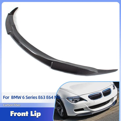 For BMW 6 Series E63 E64 Front Bumper Lip Spoiler Carbon Fiber