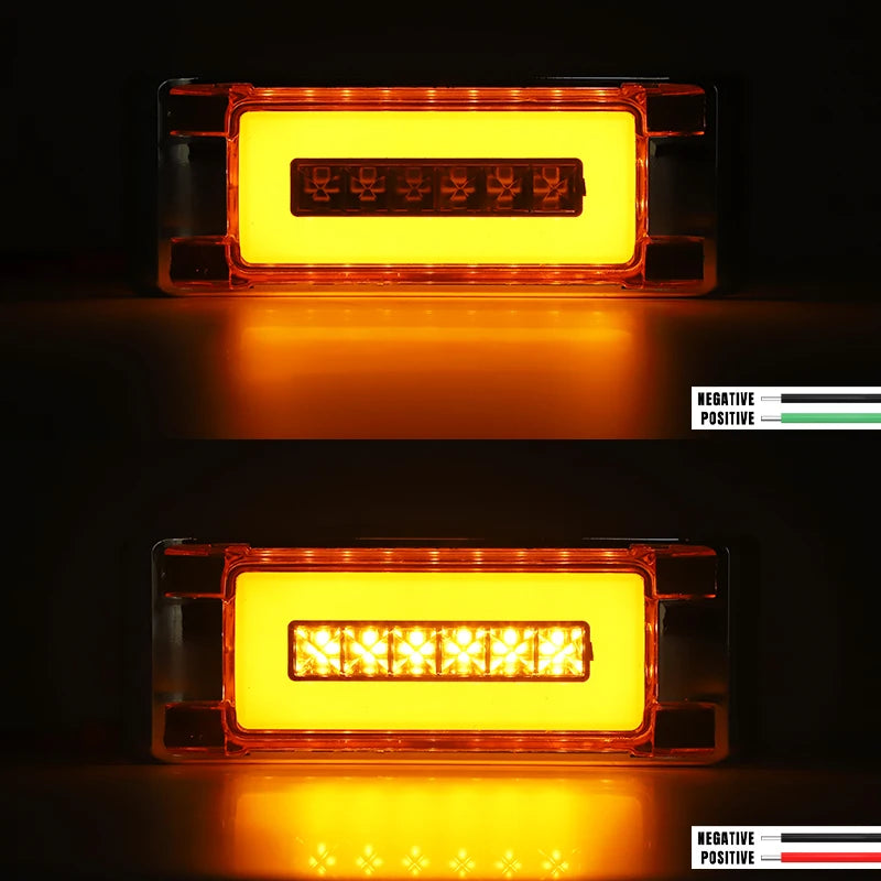 10PCS Inch Square Side Marker Yellow Turn Signal Rear