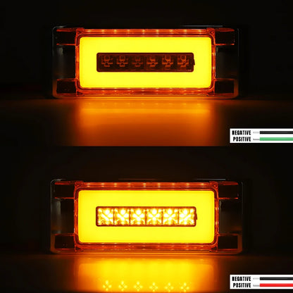 10PCS Inch Square Side Marker Yellow Turn Signal Rear