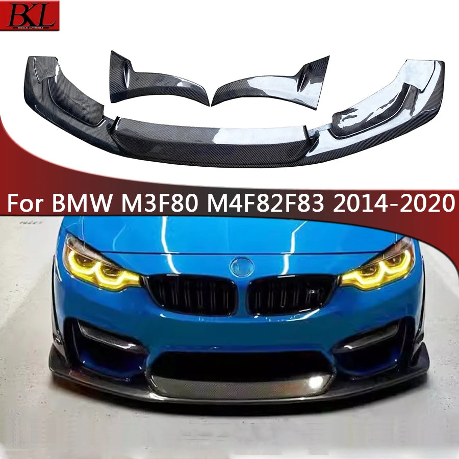 For BMW M3 F80 M4 F82 F83 Carbon Fiber Front Lip Bumper Spoiler