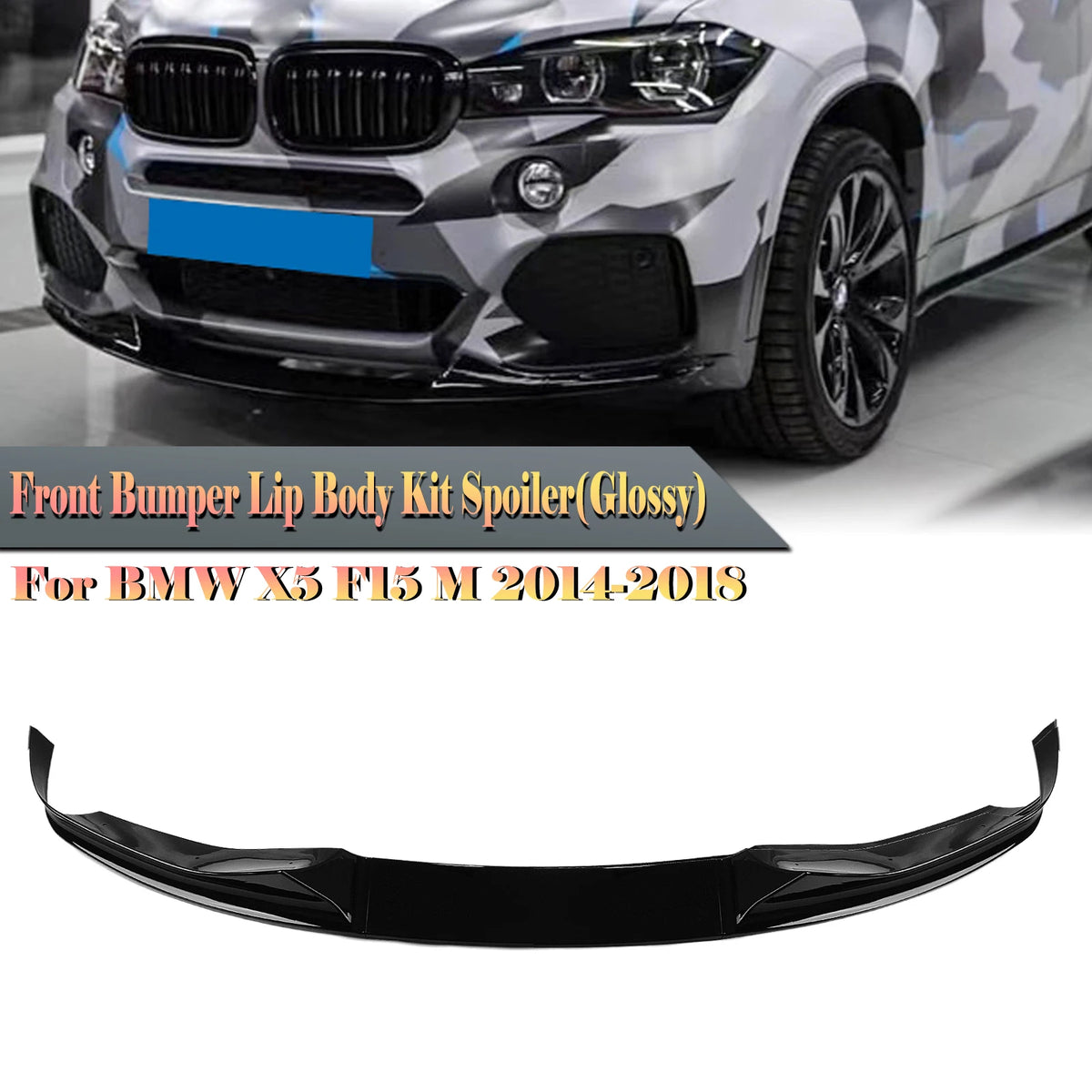 For BMW X5 F15 M Sport Front Bumper Lip Spoiler Splitter Blade