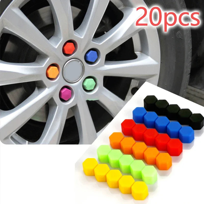20PCS 21MM Nut Silica Gel Covers Wheel Nuts Screw