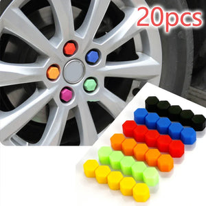 20PCS 21MM Nut Silica Gel Covers Wheel Nuts Screw