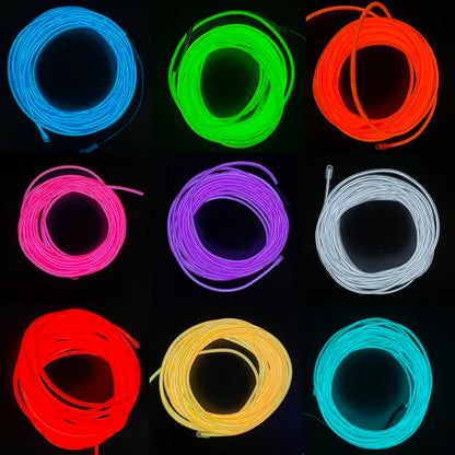 Glow El Wire Cable Neon Christmas Dance Party Costumes