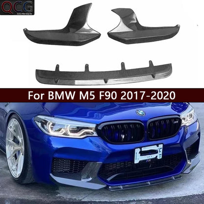 For BMW M5 F90 Carbon Fiber Front Lip Bumper Separator Diffuser