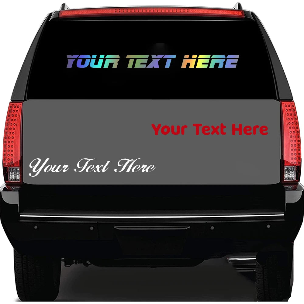 Personalized Text Vinyl Sticker Window Decor Custom Name Rear