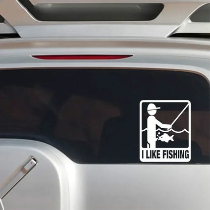 Funny I Like Fishing Personalized Sticker Pvc Bumper Window