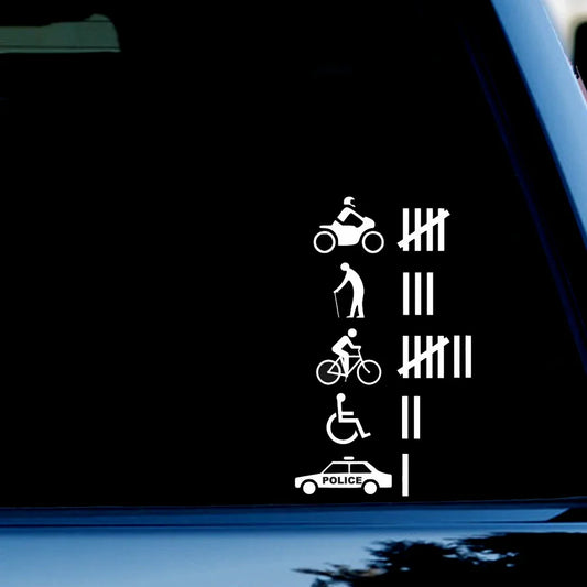 5.3 Funny Hit Accident Count Vinyl Sticker Decal Off