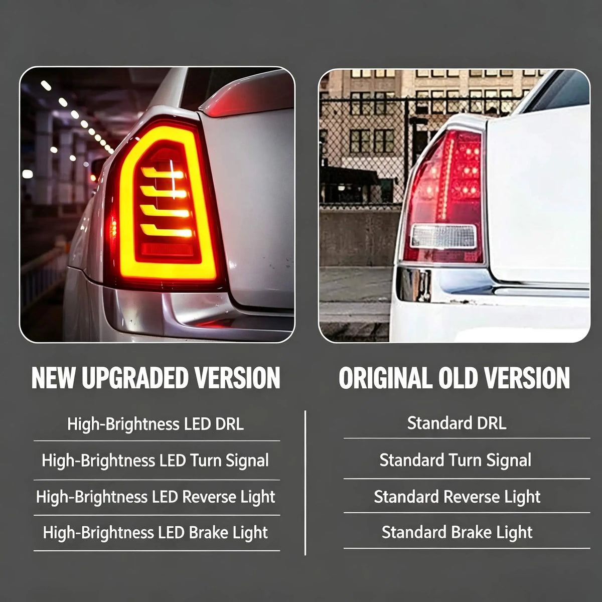 For Chrysler 300 300C LED Taillights Transparent Sequential Turn