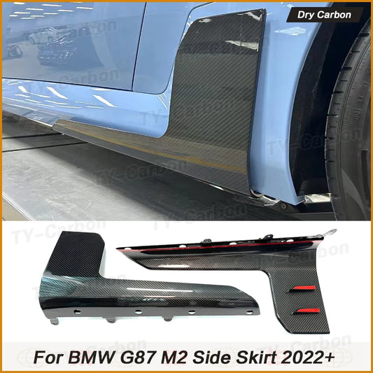 For BMW M2 G87 2022+ Frp Dry Carbon Fiber Side Skirts Spoiler