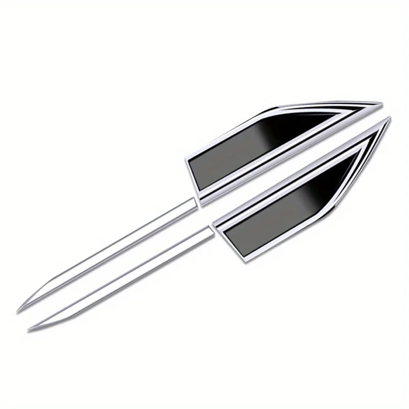 2PCS Set Body Protective Sticker Fender Side Blade Stainless