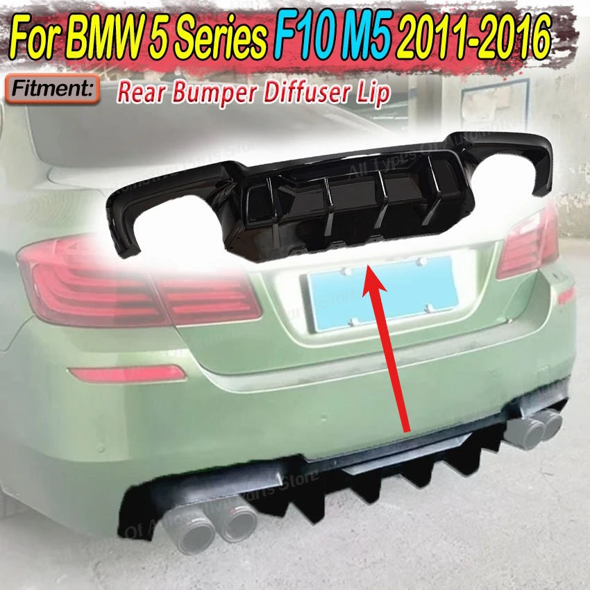 For BMW 5 Series F10 M5 Rear Bumper Diffuser Lip 2011-2016