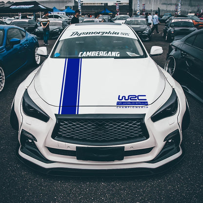 For Hood & Roof Automotive Styling 4PCS White Black Racing