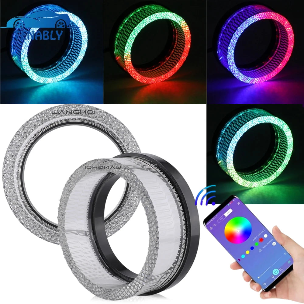 For Bi LED Headlights Projector Lens 2.5 3.0inch Crystal RGB