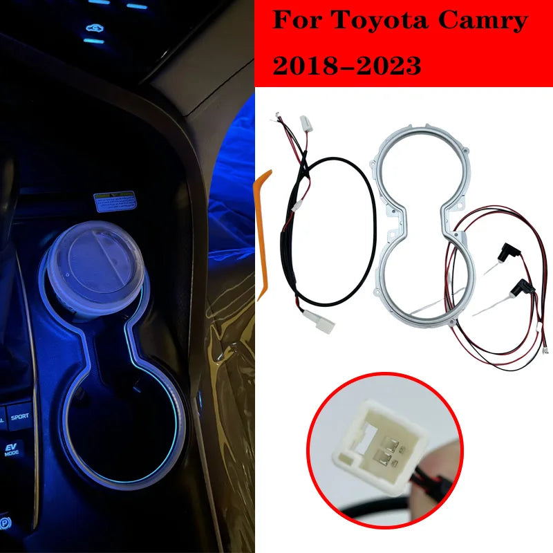 For Toyota Camry 8TH XV70 2018 Cup Holder Atmosphere Ice Blue