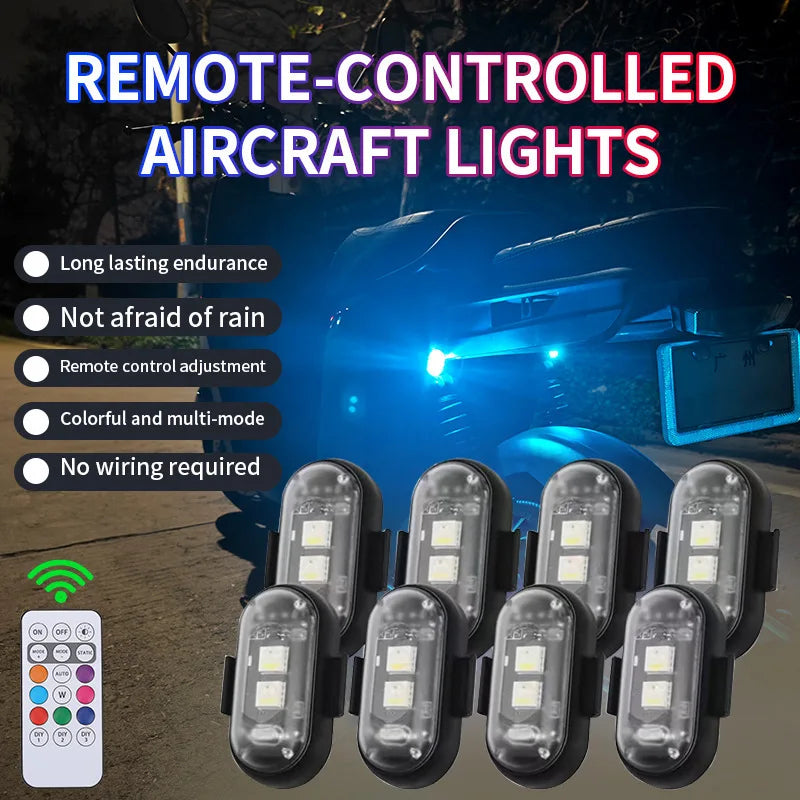 4PCS Aircraft Strobe Remote Control Colors anti-collision