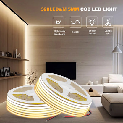 3MM 5MM 8MM Width Cob Strip 5V 12V 24V