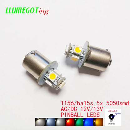50PCS 1156 ba15s Base 5X smd5050 Various Colour Available