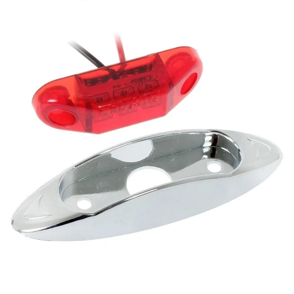 Fuleem 20PCS Red Side Marker Clearance Fish Chrome Van