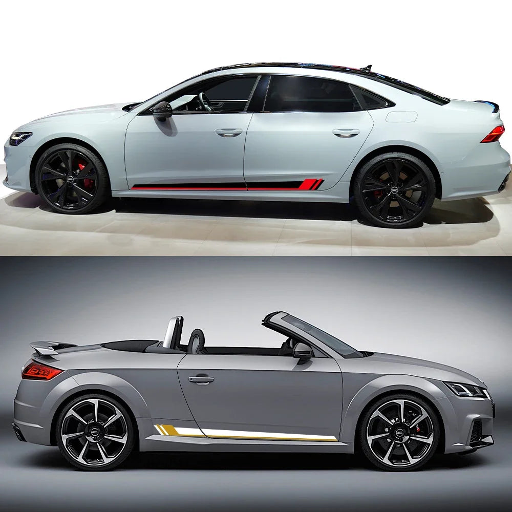 For Audi Tt Rs MK2 8J Side Stripes Decals Door Sticker Vinyl