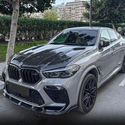 For BMW X6M F96 2019+ Carbon Fiber Ld Front Bumper Lip Splitter