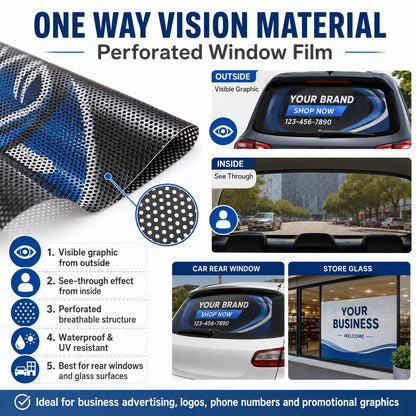 For Glass Door Advertising Custom One Way Vision Window Decal